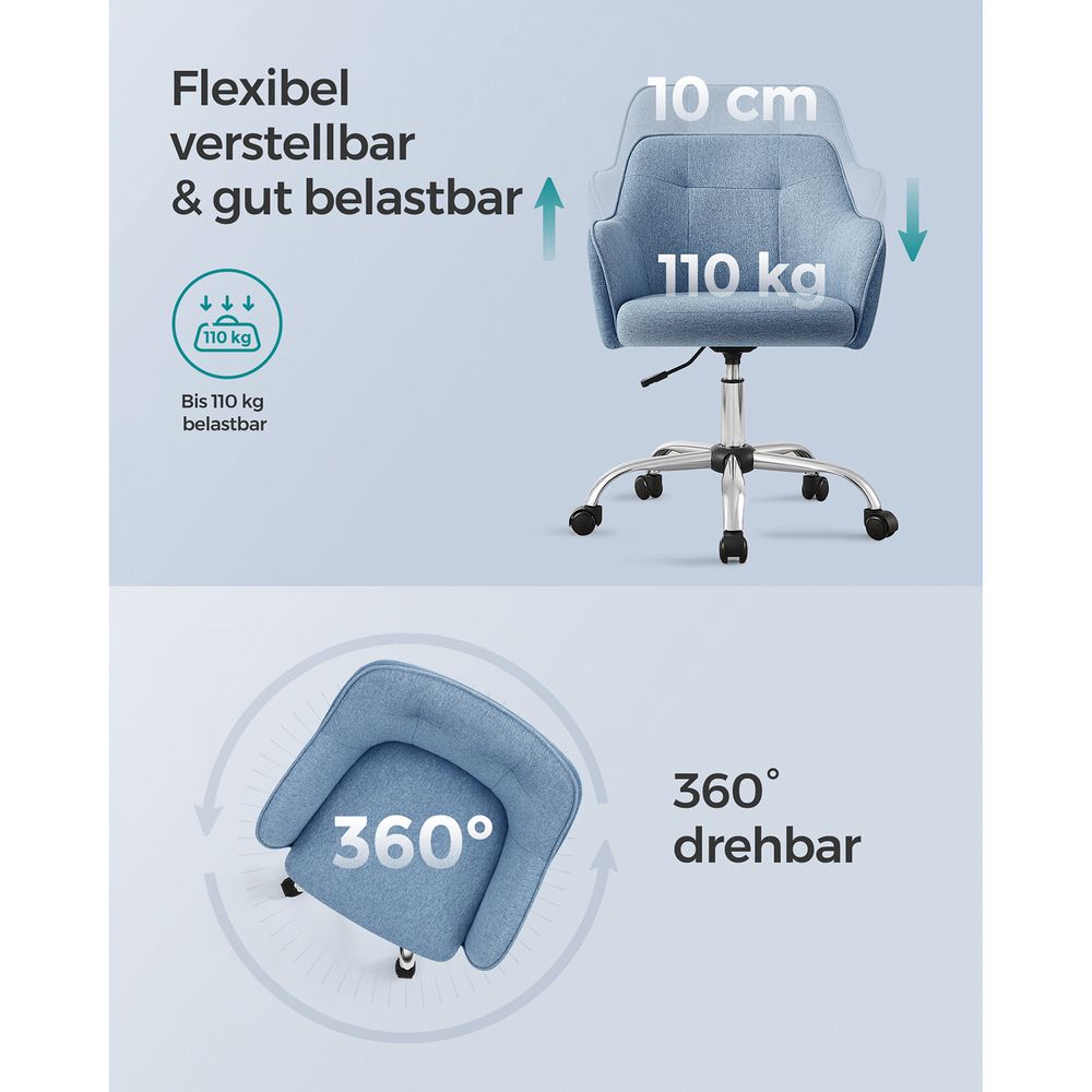 In Hoogte Verstelbare Bureaustoel – Comfortabele Werkstoel voor Thuis en Kantoor