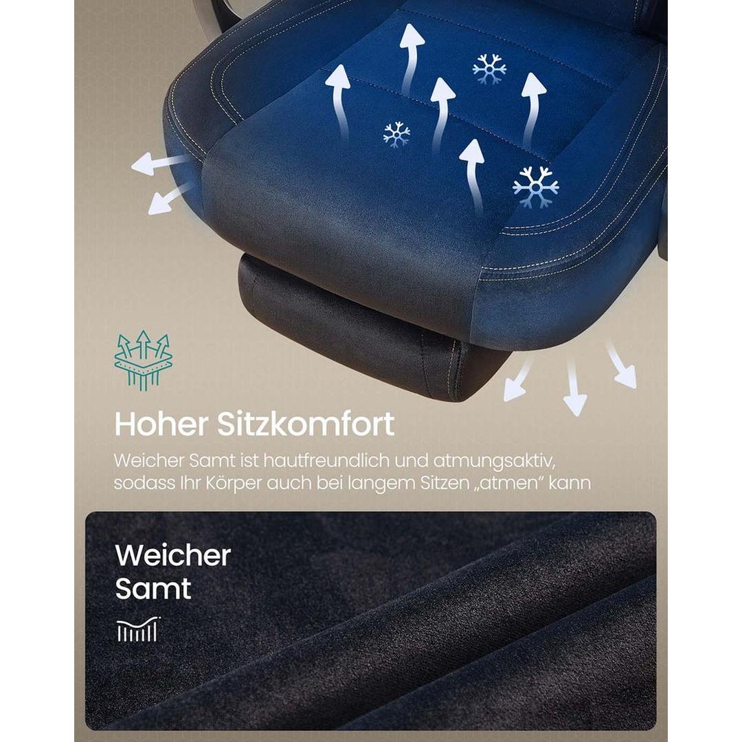 Verstelbare Game Stoel met Uittrekbare Voetsteun – Ergonomisch Ontwerp – Kantelbare Rugleuning – Extra Dikke Zitting