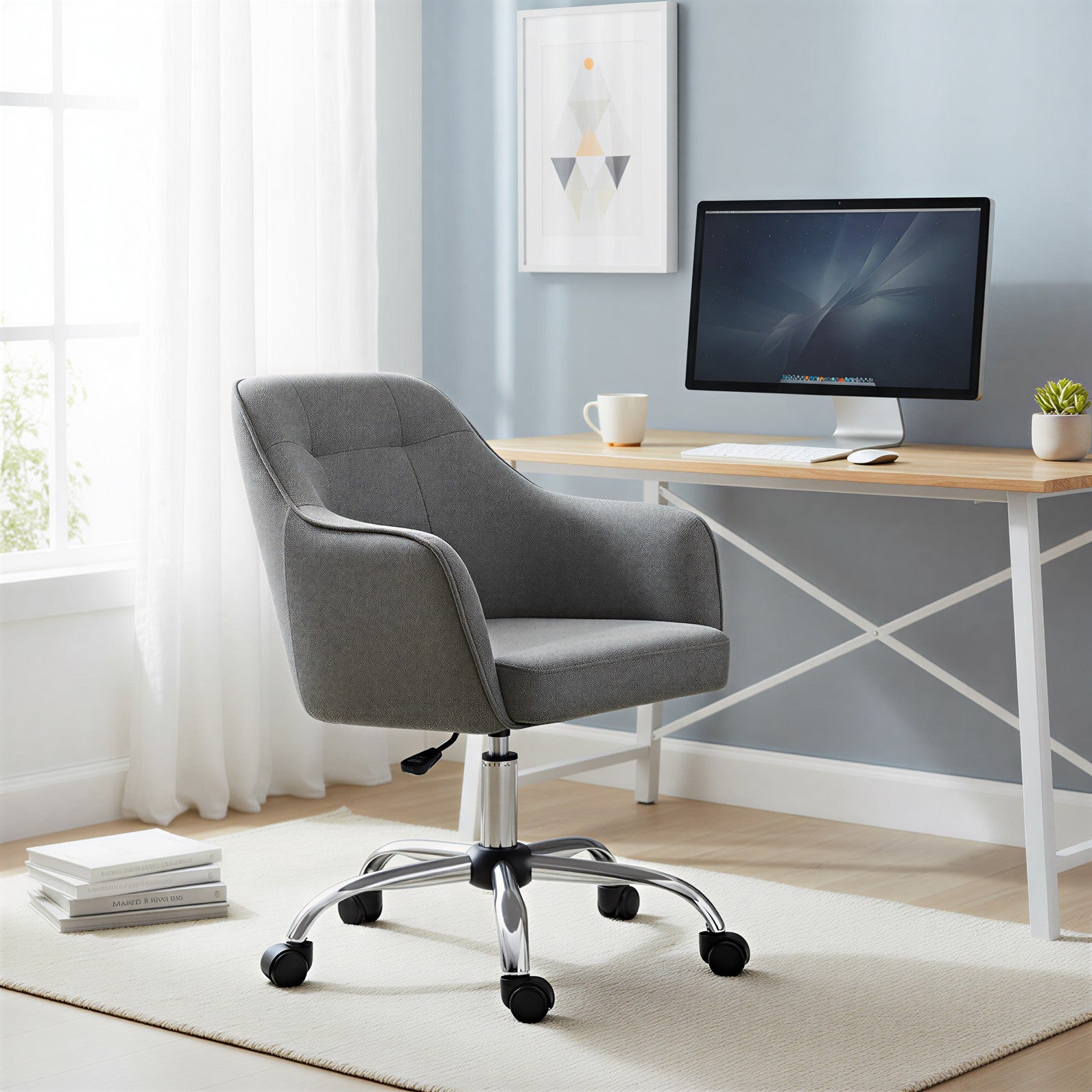 Bureaustoel met Draaifunctie – Comfortabele Schrijfstoel voor Thuiswerk en Kantoor