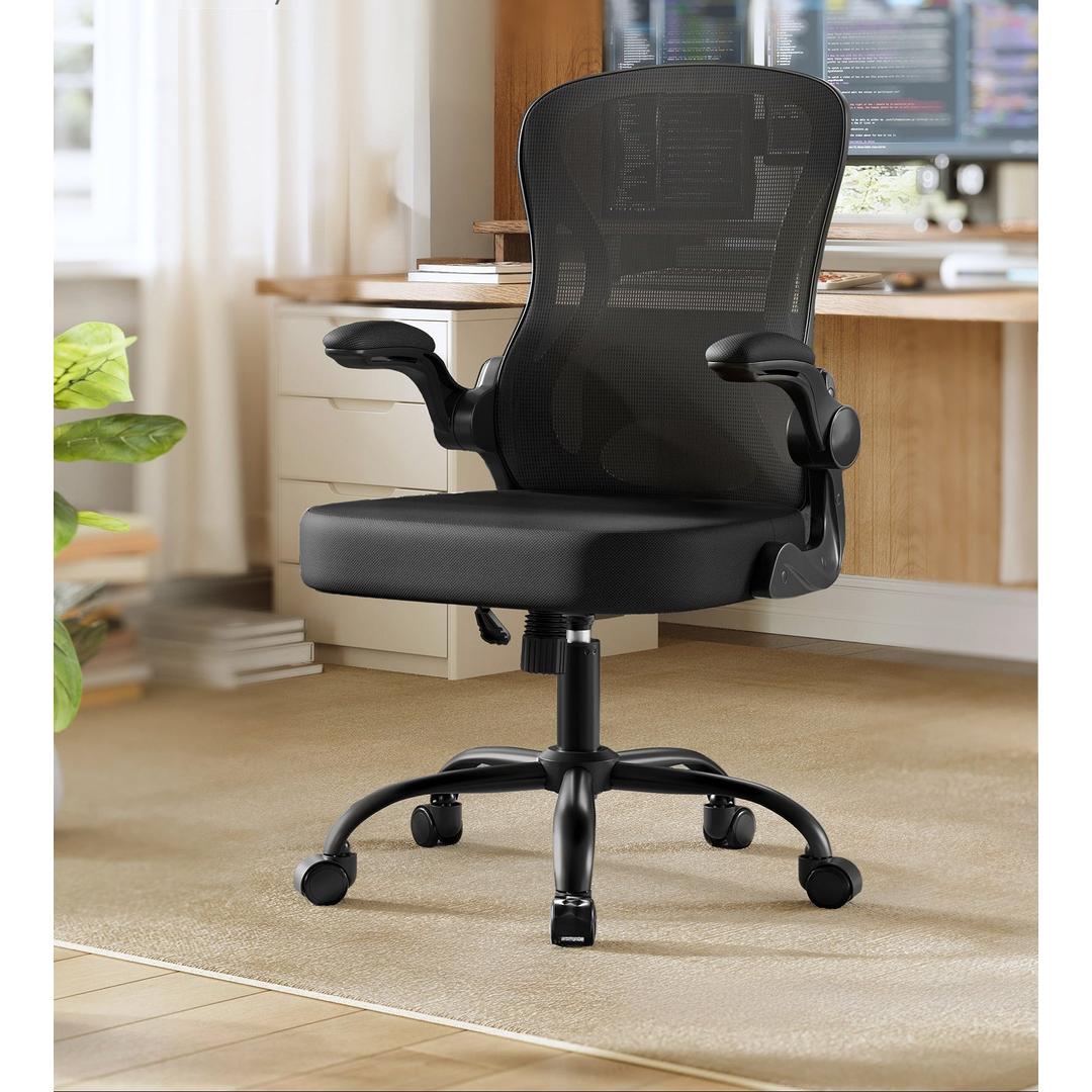Ergonomische bureaustoel – in hoogte verstelbaar, opklapbare armleuningen, ademende mesh bekleding