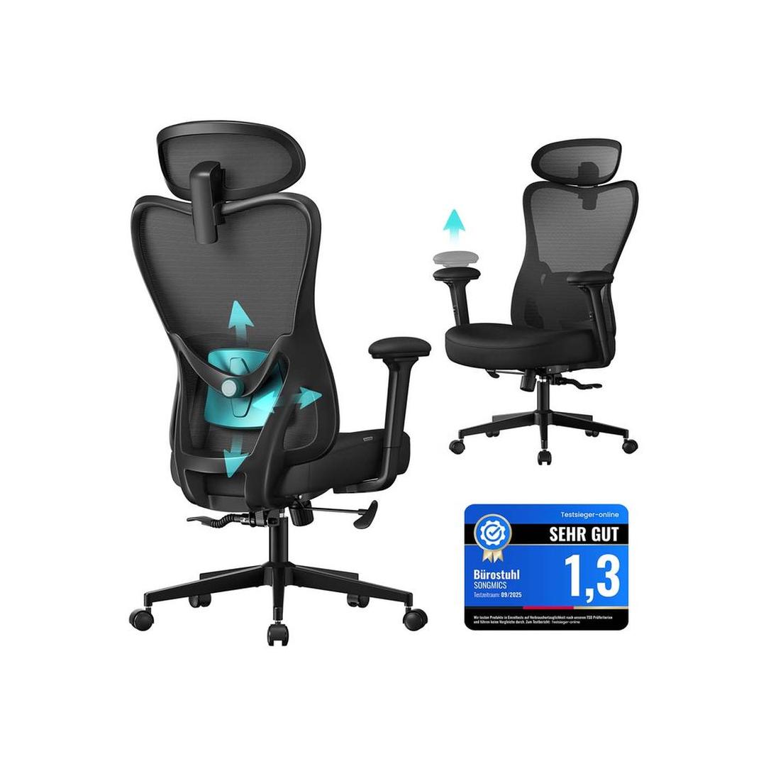 Gamingstoel met Verstelbare Hoofdsteun – Ergonomische Bureaustoel met Kantelbare Rugleuning en Verstelbare Armleuningen