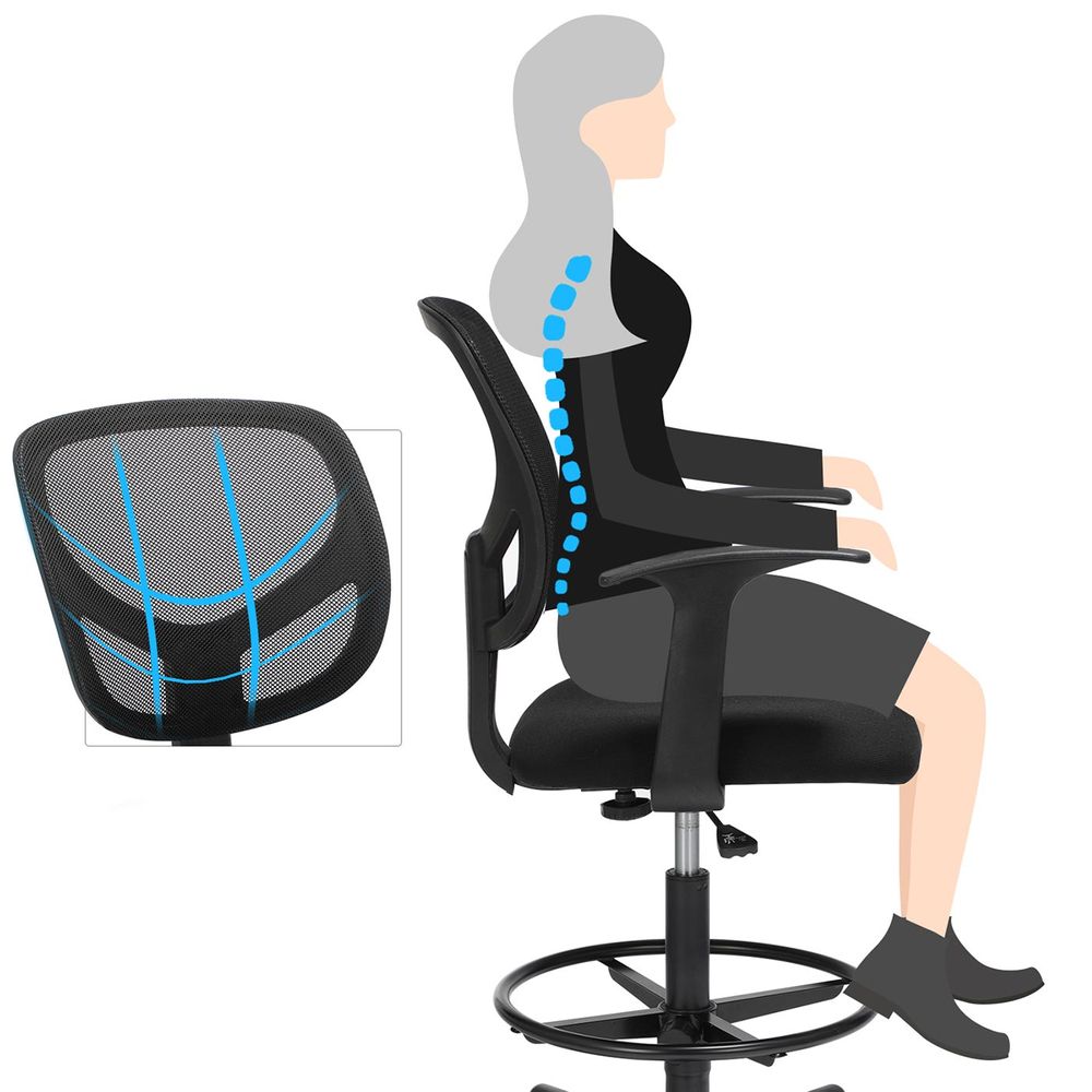 Ergonomische Bureaustoel met Armleuningen – Comfortabele Werkstoel voor Thuis en Kantoor