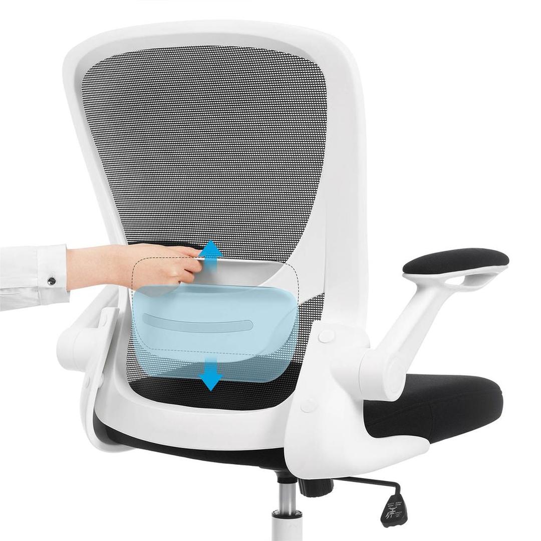 Bureaustoel met Opklapbare Armleuningen – Ergonomisch Zitcomfort – In Hoogte Verstelbaar voor Werkplek en Thuis