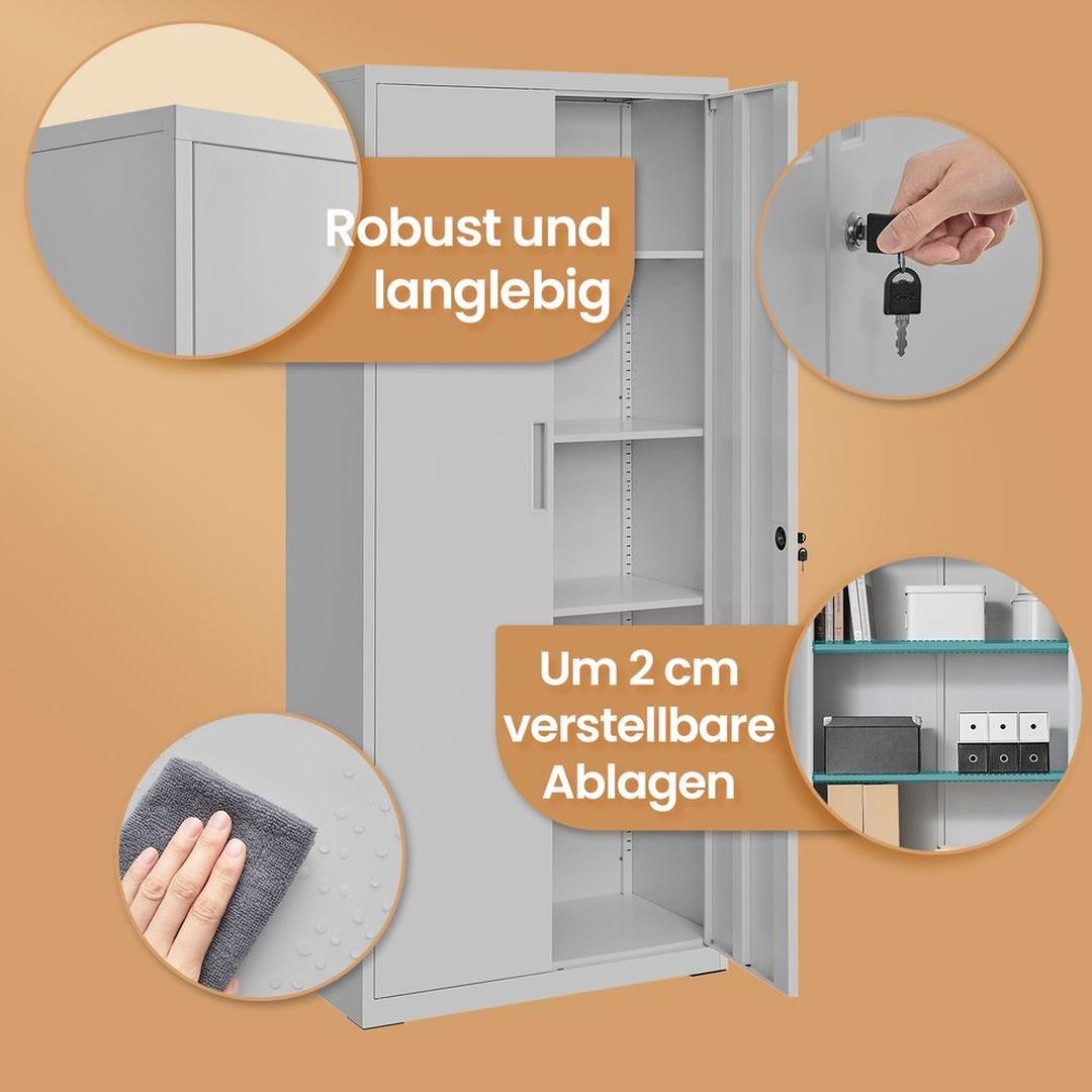 Multifunctionele Opbergkast met Deuren – Geschikt als Archiefkast of Bergkast voor Kantoor en Thuis