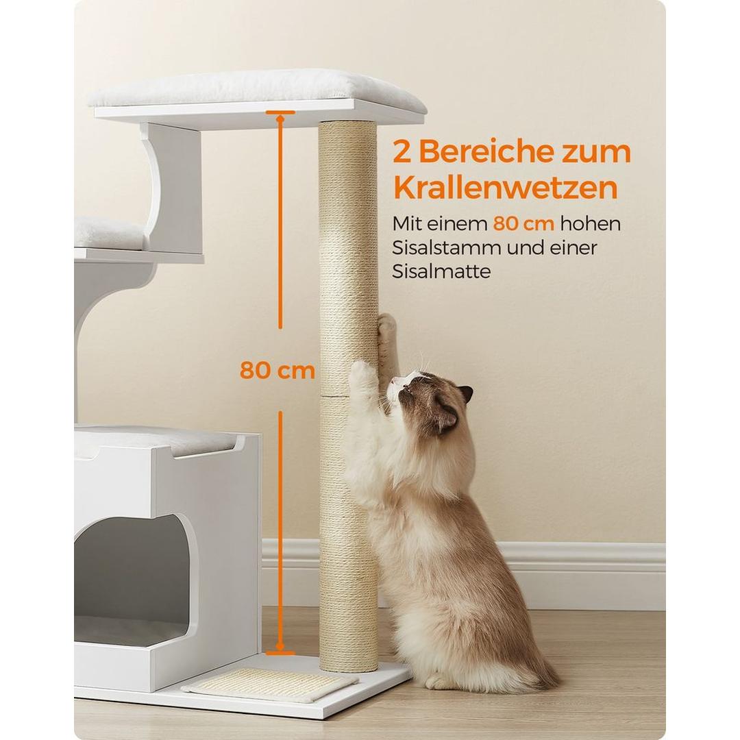 Krabpaal 88 cm in Vintagebruin – Compact Klim- en Speelmeubel voor Katten