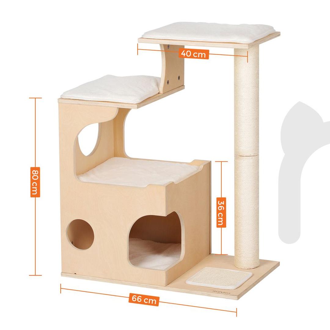 Krabpaal 88 cm in Vintagebruin – Compact Klim- en Speelmeubel voor Katten