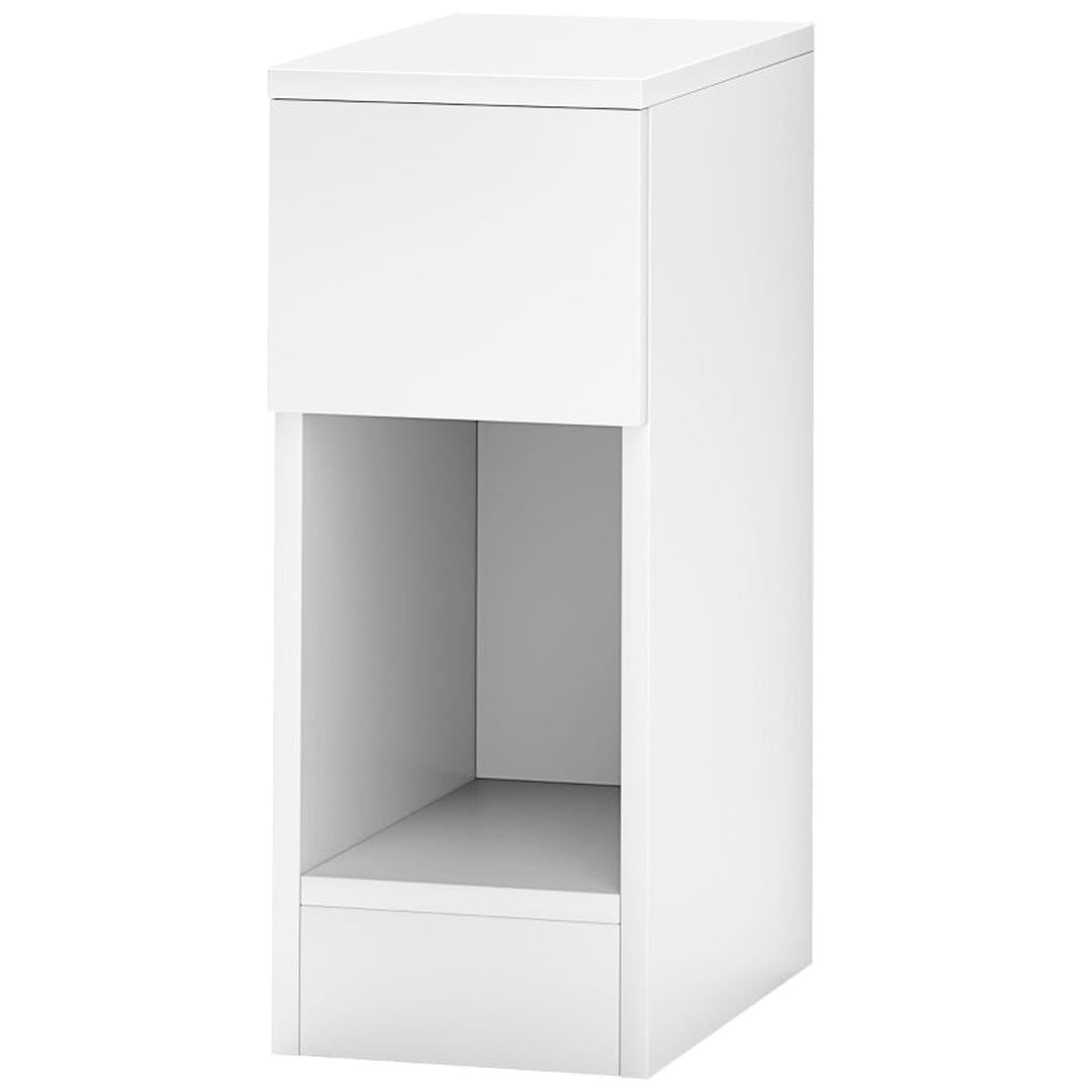 Nachtkastje met 2 lades – Bijzettafel met opbergruimte – Wit – Voor slaapkamer of woonkamer