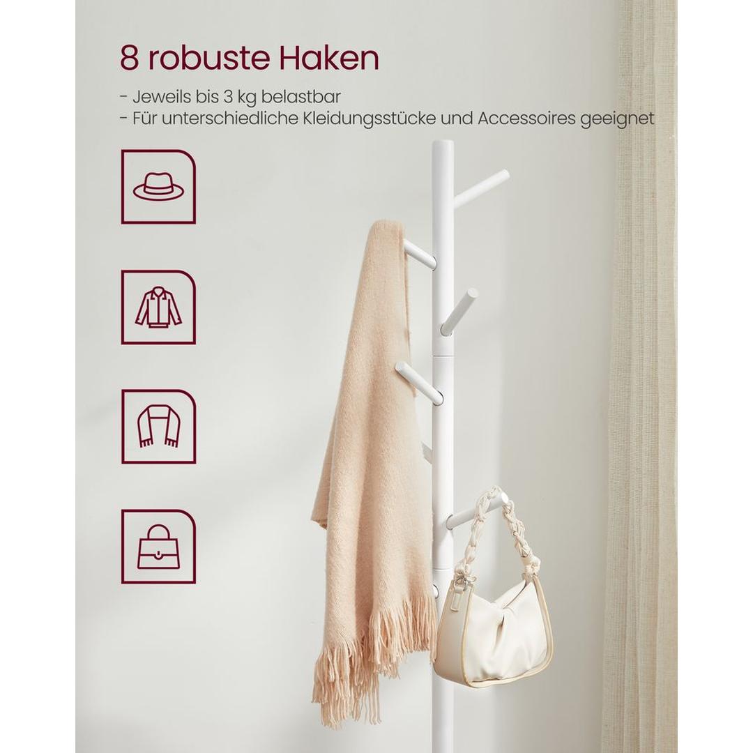 Vrijstaand Kledingrek voor Jassen en Kleding – Stabiel Staand Model voor Slaapkamer of Hal