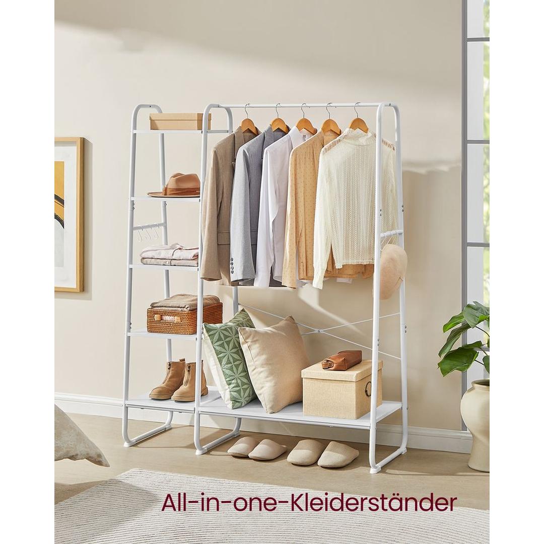 Vrijstaande Kapstok met 6 Haken – Staand Kledingrek voor Jassen, Tassen en Accessoires