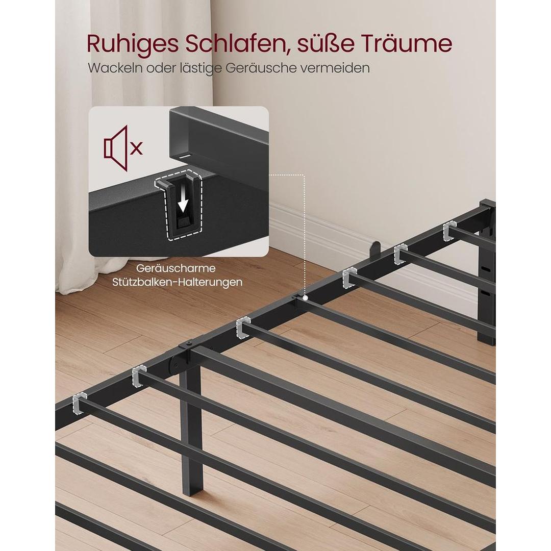 Stalen Bedframe met Verhoogd Onderbed – Geschikt voor 90/140/160 × 200 cm – Stevige Constructie – Stil in Gebruik