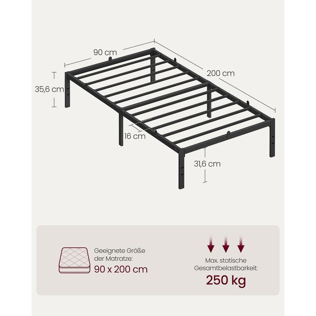 Stalen Bedframe met Verhoogd Onderbed – Geschikt voor 90/140/160 × 200 cm – Stevige Constructie – Stil in Gebruik