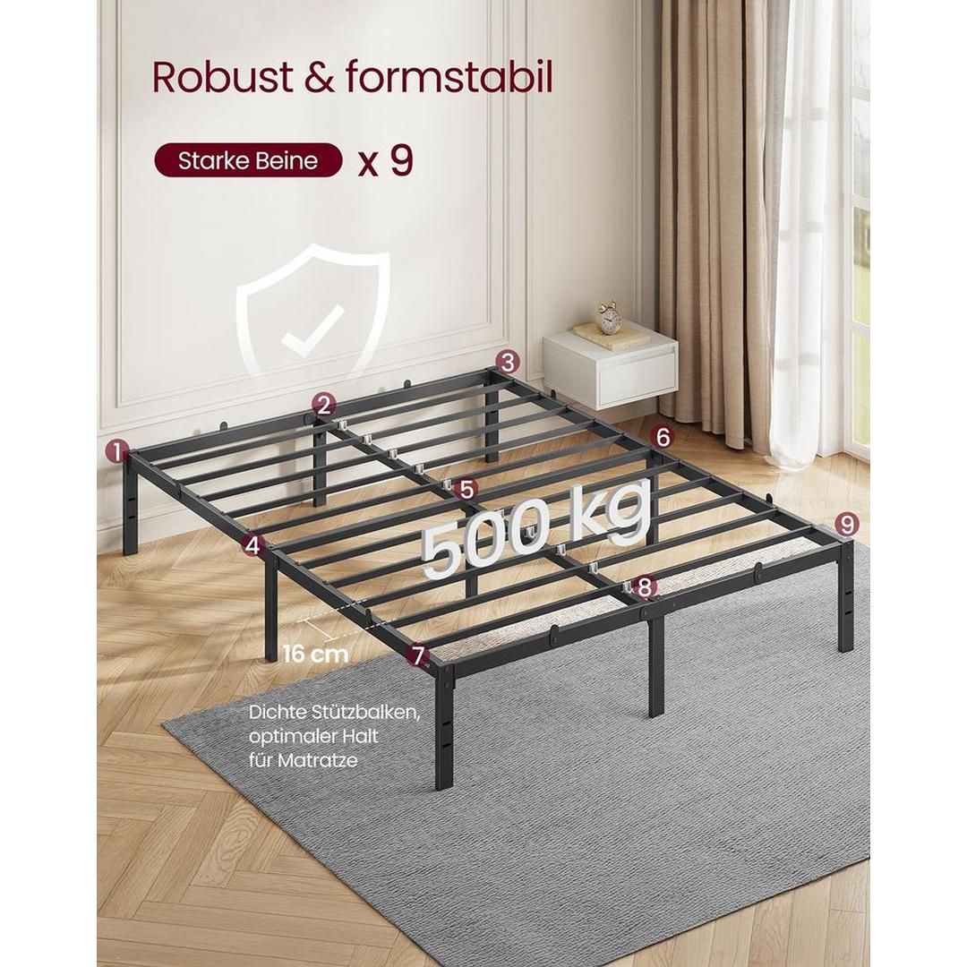 Stalen Bedframe met Verhoogd Onderbed – Geschikt voor 90/140/160 × 200 cm – Stevige Constructie – Stil in Gebruik