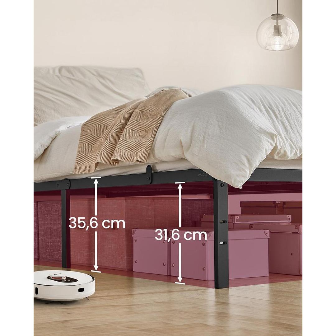 Stalen Bedframe met Verhoogd Onderbed – Geschikt voor 90/140/160 × 200 cm – Stevige Constructie – Stil in Gebruik