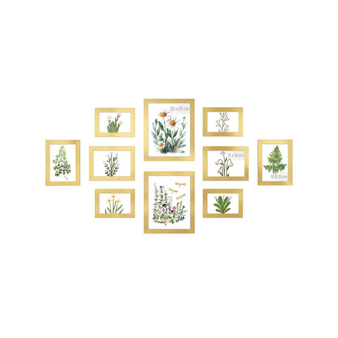 Fotolijsten Set van 10 – Zwarte Bilderframes voor Wand of Tafel met Verschillende Formaten