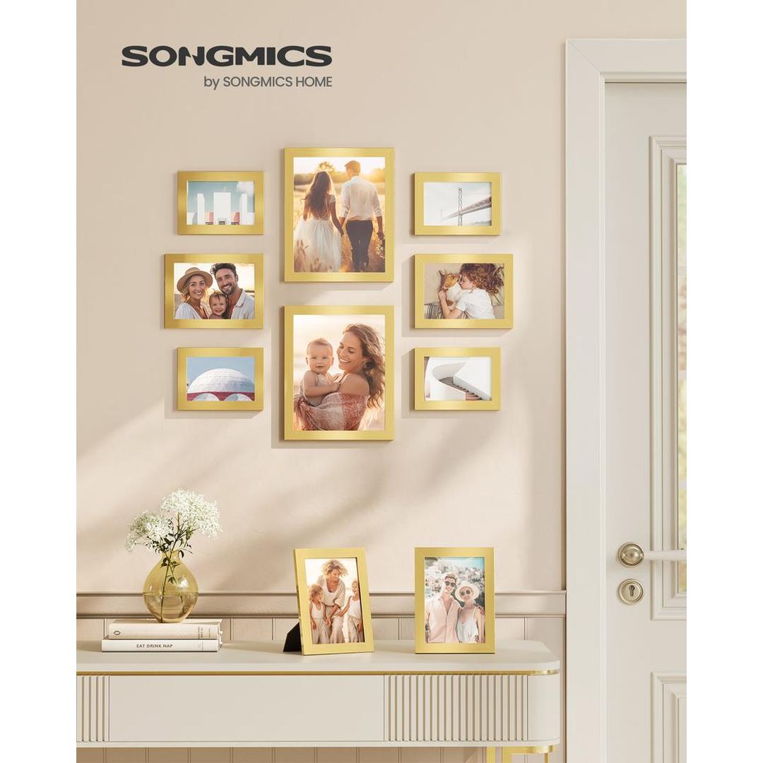 Fotolijsten Set van 10 – Zwarte Bilderframes voor Wand of Tafel met Verschillende Formaten