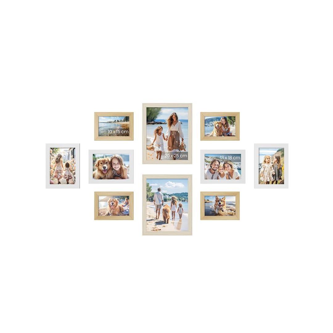 Fotolijsten Set van 10 – Zwarte Bilderframes voor Wand of Tafel met Verschillende Formaten