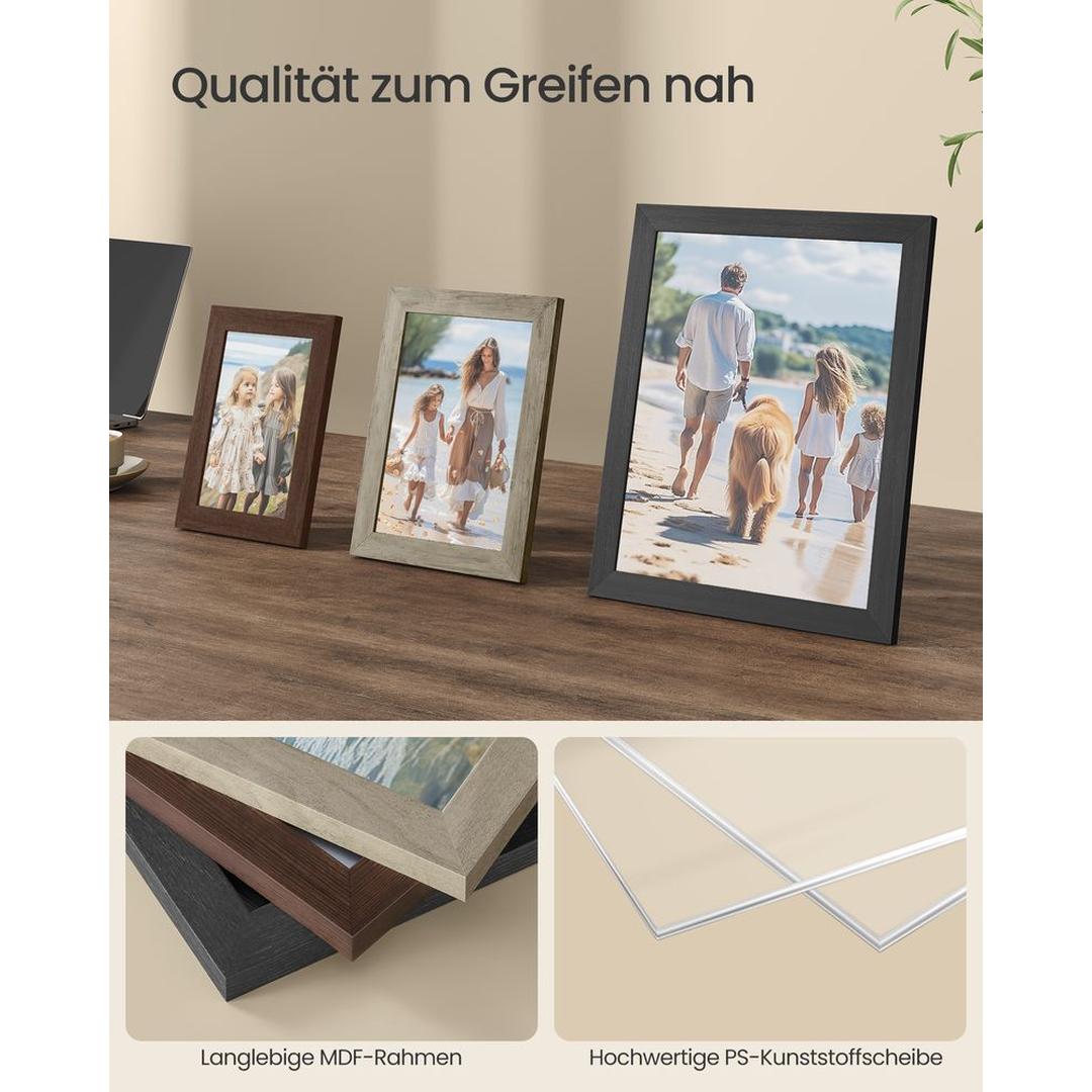 Fotolijsten Set van 10 – Zwarte Bilderframes voor Wand of Tafel met Verschillende Formaten