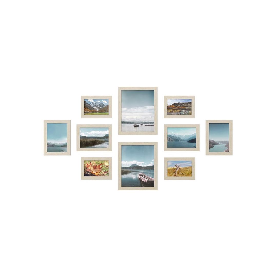 Fotolijsten Set van 10 – Zwarte Bilderframes voor Wand of Tafel met Verschillende Formaten