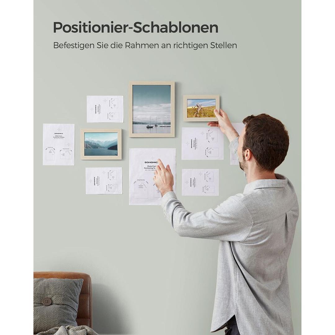 Fotolijsten Set van 10 – Zwarte Bilderframes voor Wand of Tafel met Verschillende Formaten