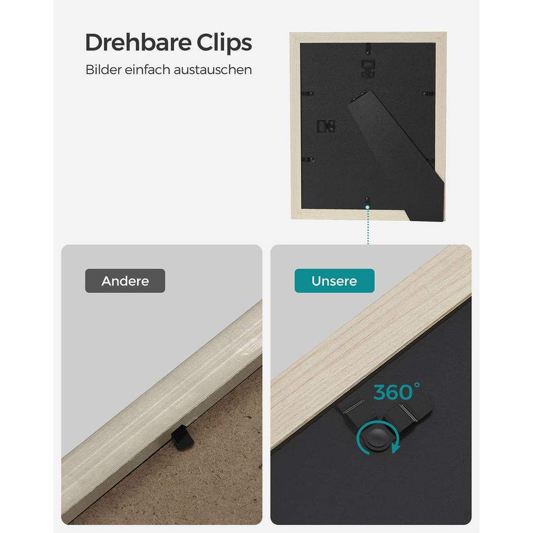 Fotolijsten Set van 10 – Zwarte Bilderframes voor Wand of Tafel met Verschillende Formaten