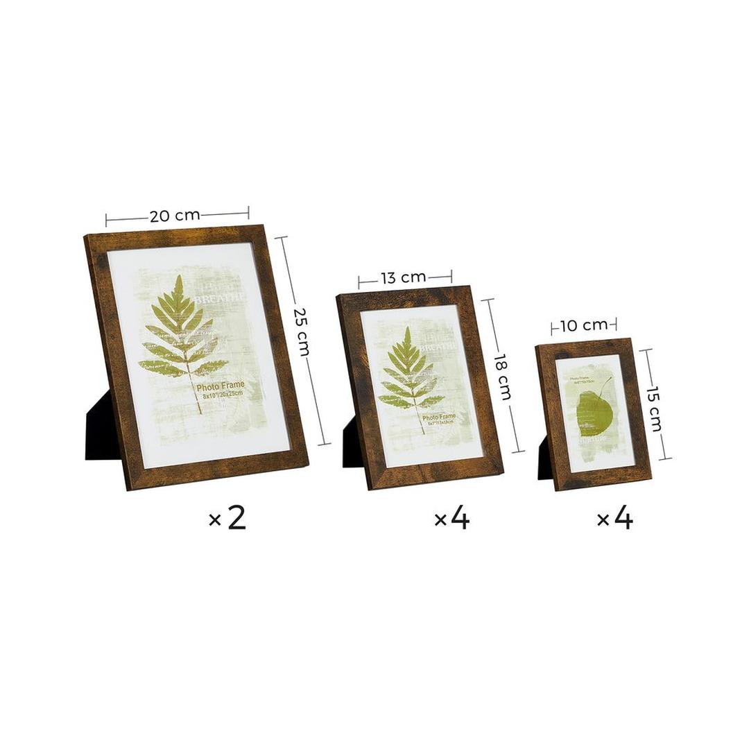 Fotolijsten Set van 10 – Zwarte Bilderframes voor Wand of Tafel met Verschillende Formaten