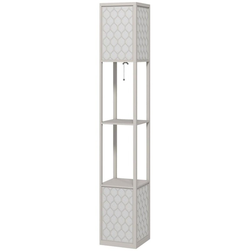 Staande lamp met 2 planken – modern design – trekschakelaar – 26 x 26 x 156 cm