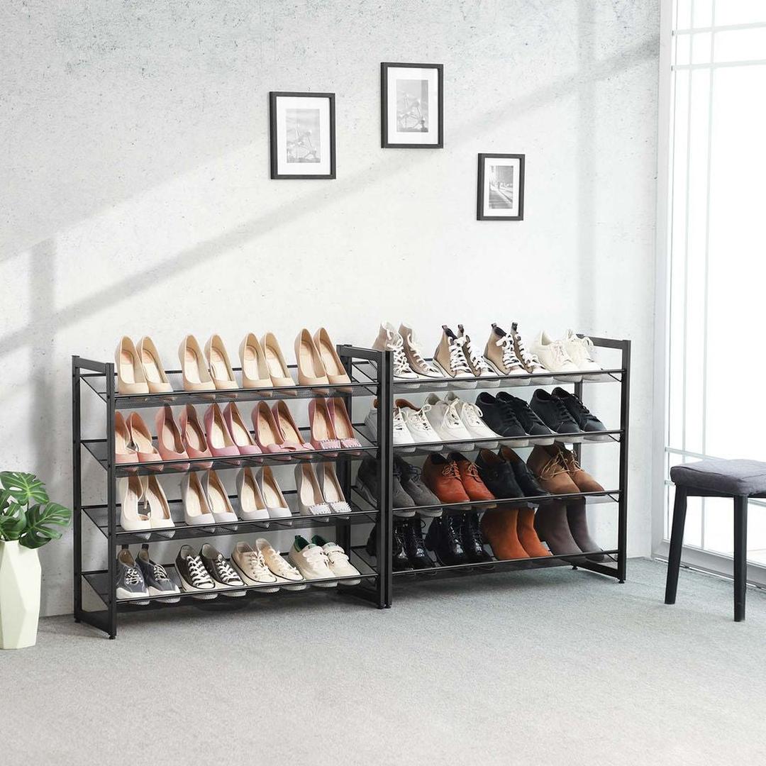 Schoenenrek met 8 Niveaus – Stapelbaar Opbergrek met Verstelbare Legplanken voor Schoenen
