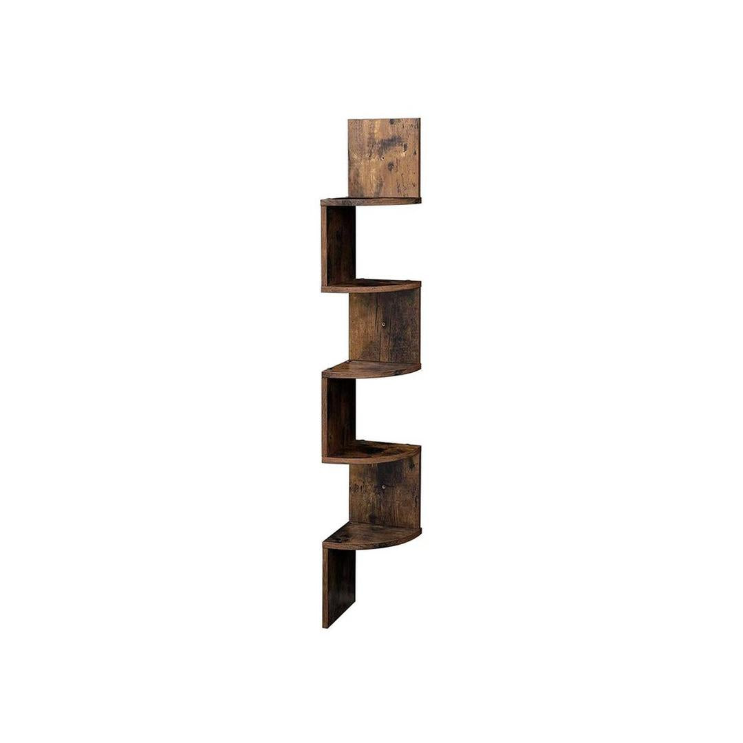 Zwevend Hoekwandrek in Houtlook – Ruimtebesparende Wandplank voor Woonkamer, Keuken of Slaapkamer