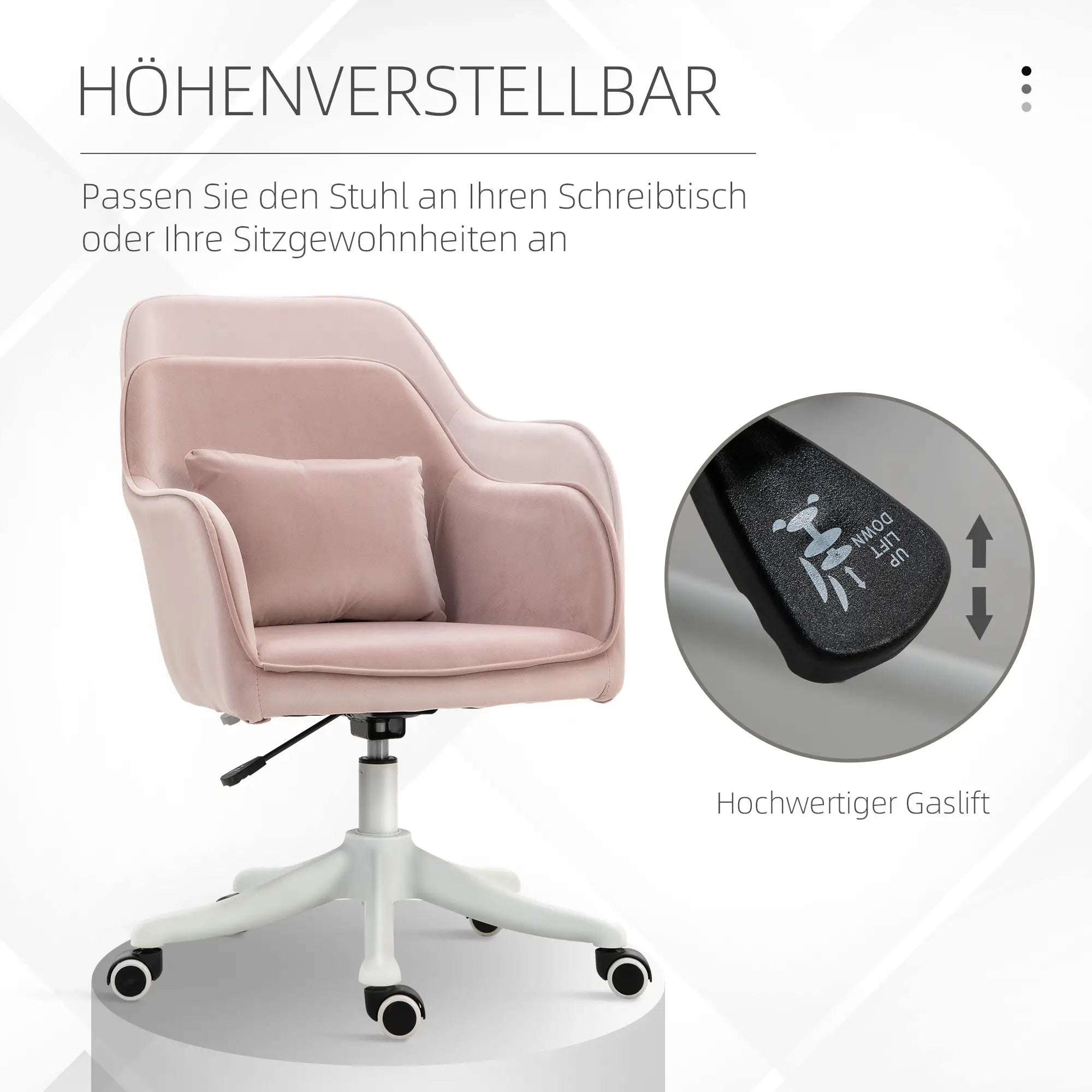 Bureaustoel met massagefunctie – in hoogte verstelbaar, draaibaar, met USB-aansluiting en lendenkussen, grijs