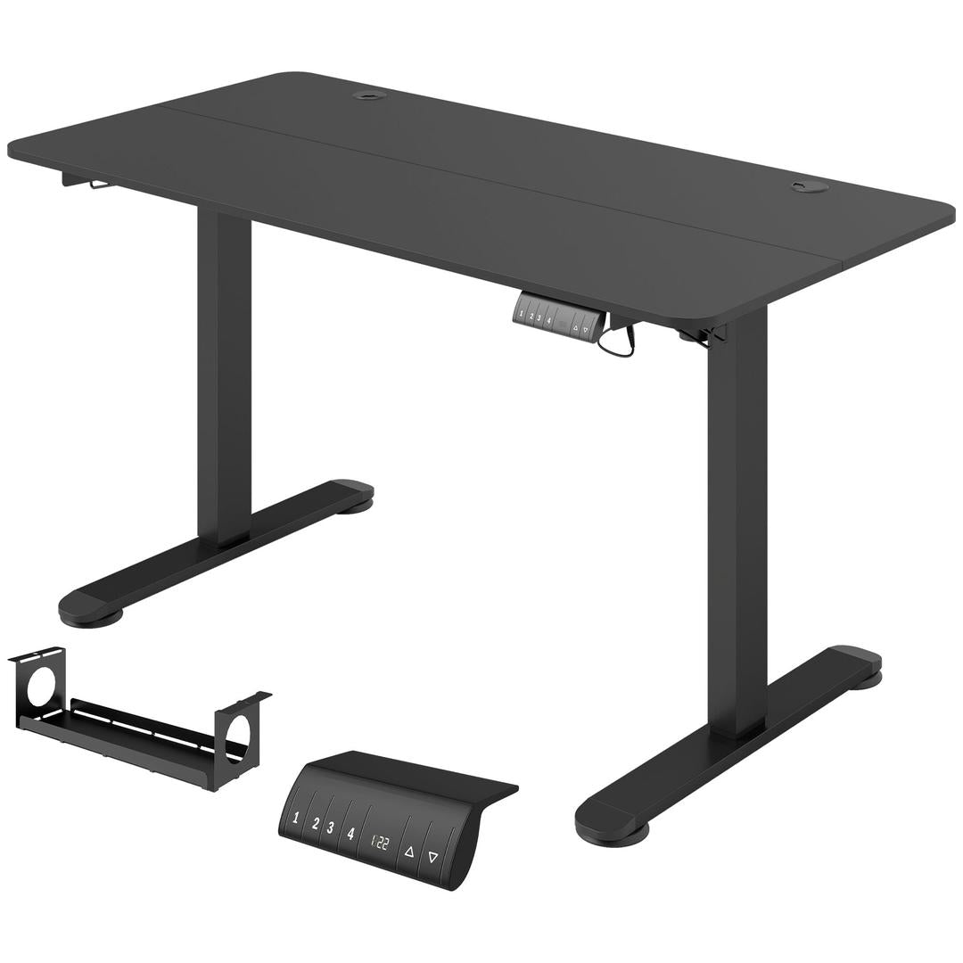 In hoogte verstelbaar sta-bureau – elektrisch computertafel met geheugenfunctie, 140 × 70 × 72–116 cm, wit