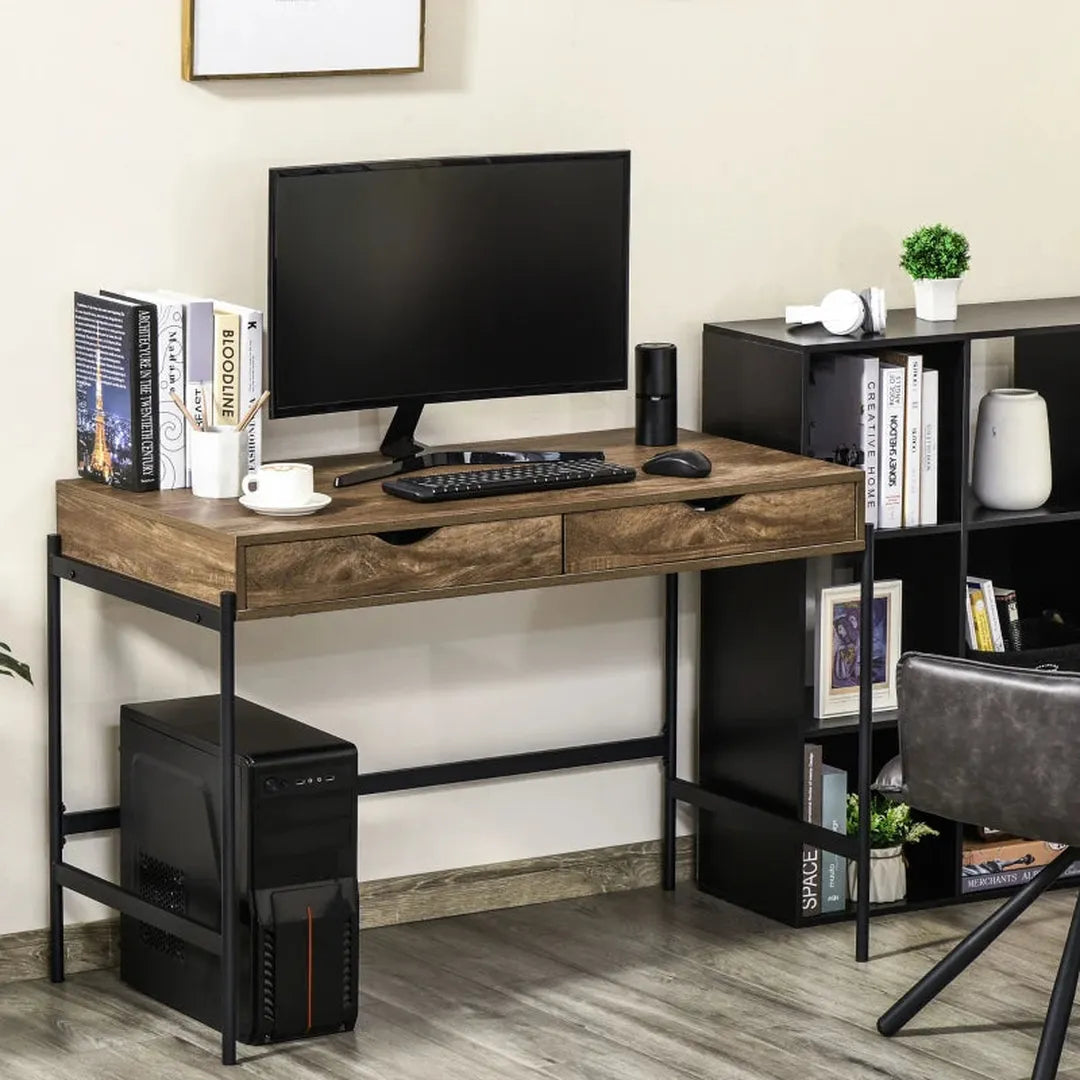 In hoogte verstelbaar statafel – C-vormig – 4 wielen – 65 x 48 x 70-110 cm – naturel/wit
