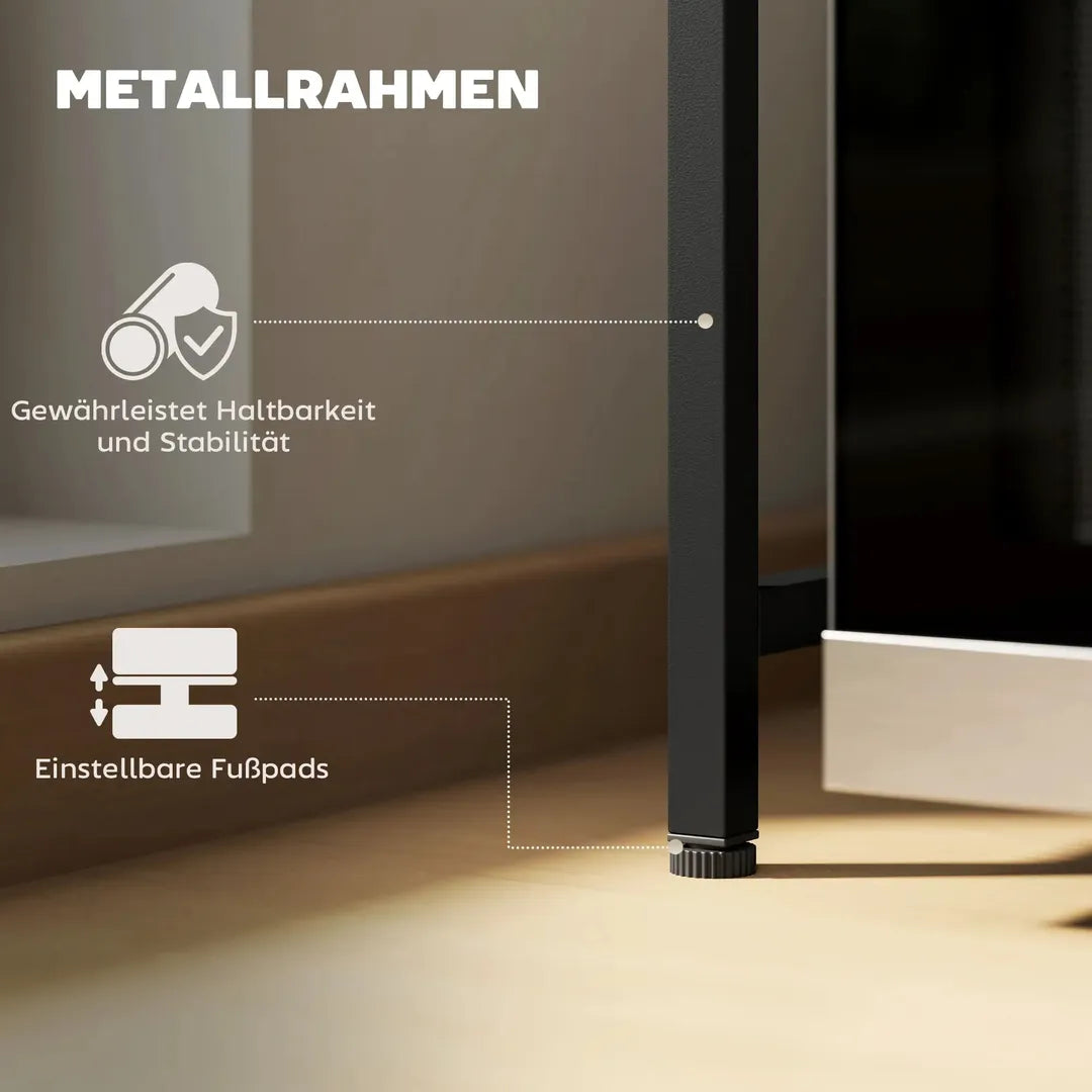 Magnetronrek met Uitschuifbaar Plateau – Metalen Frame met 3 Haken – 40 cm Hoog – Zwart