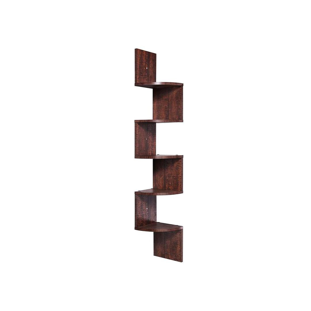 Zwevend Hoekwandrek in Houtlook – Ruimtebesparende Wandplank voor Woonkamer, Keuken of Slaapkamer
