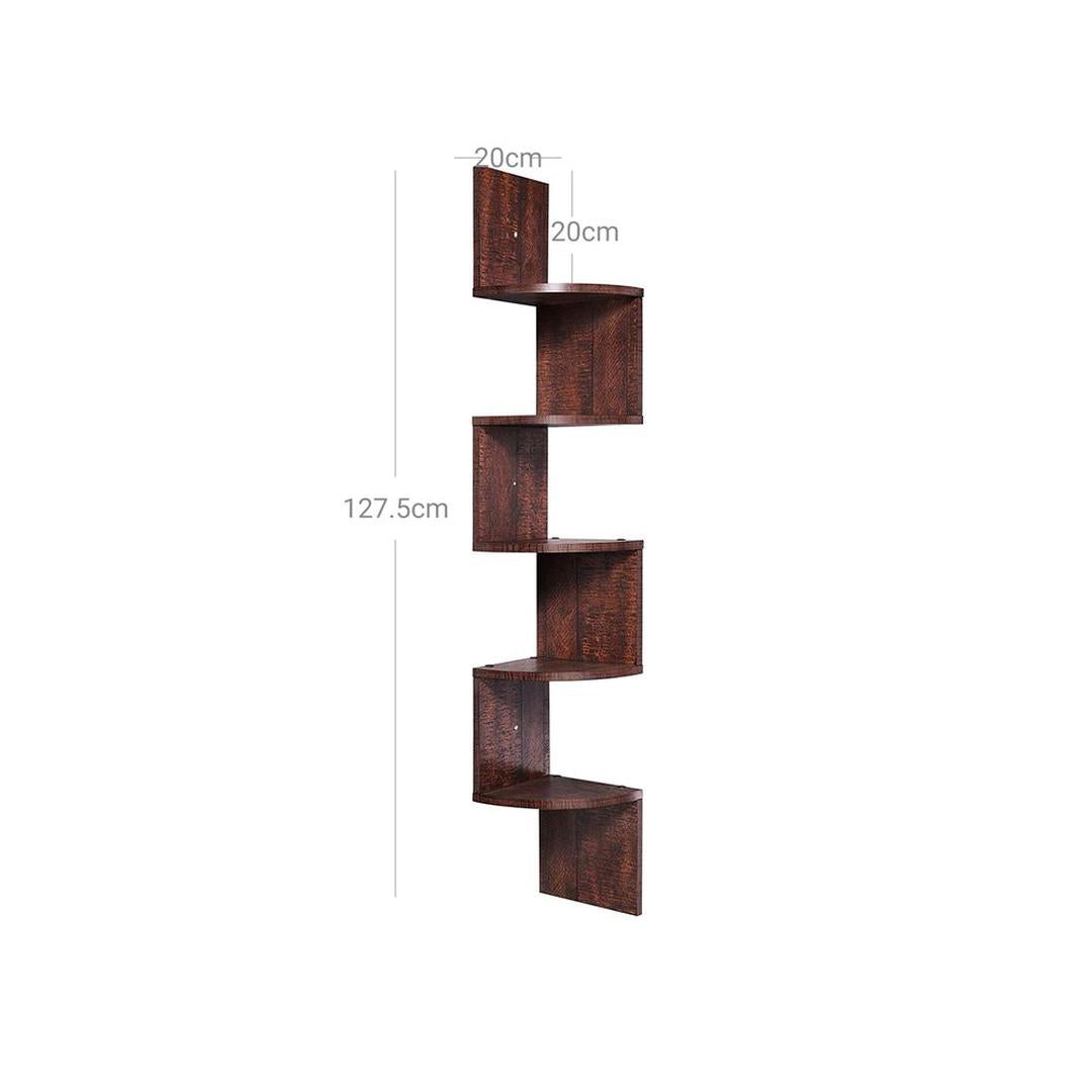 Zwevend Hoekwandrek in Houtlook – Ruimtebesparende Wandplank voor Woonkamer, Keuken of Slaapkamer