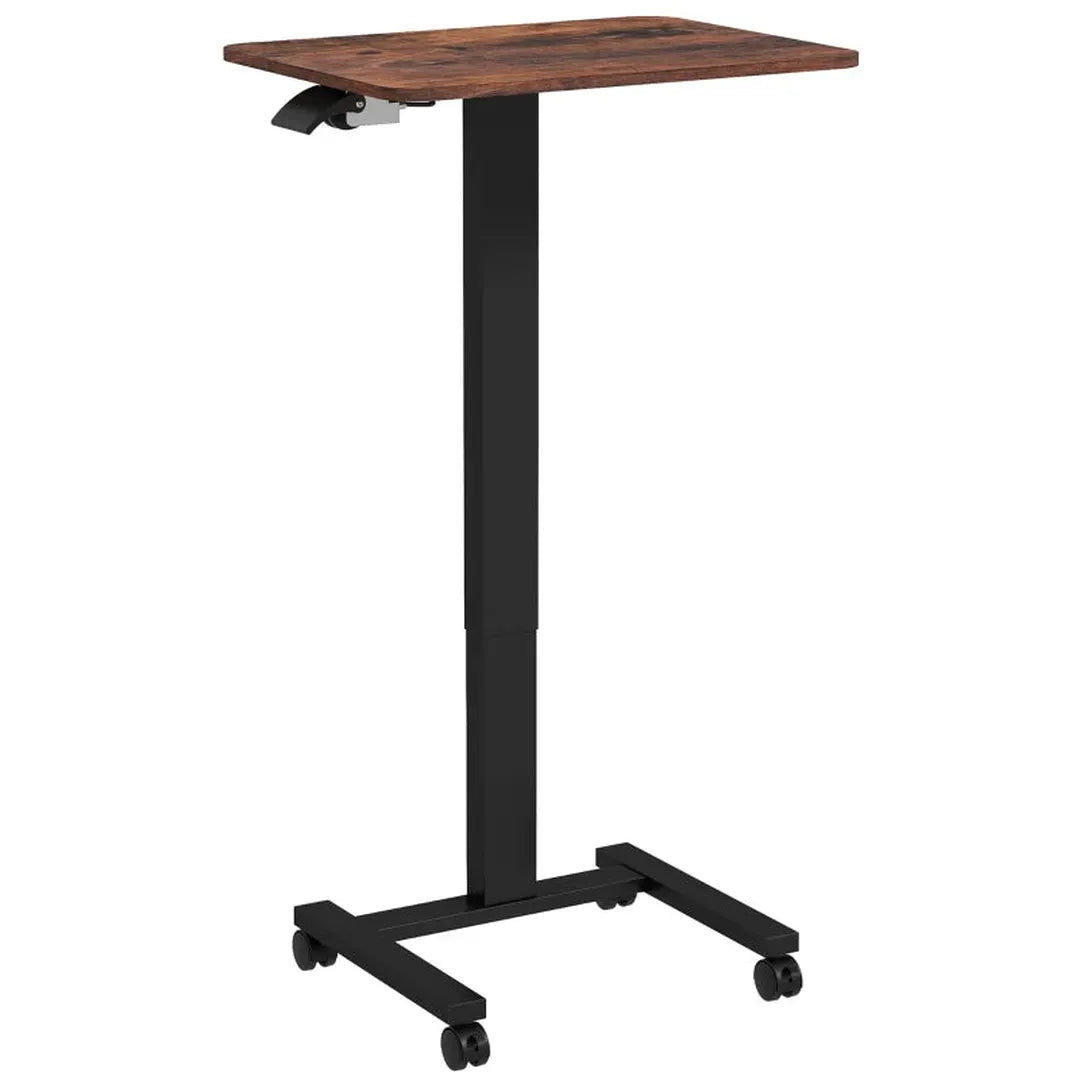 In hoogte verstelbaar statafel – C-vormig – 4 wielen – 65 x 48 x 70-110 cm – naturel/wit