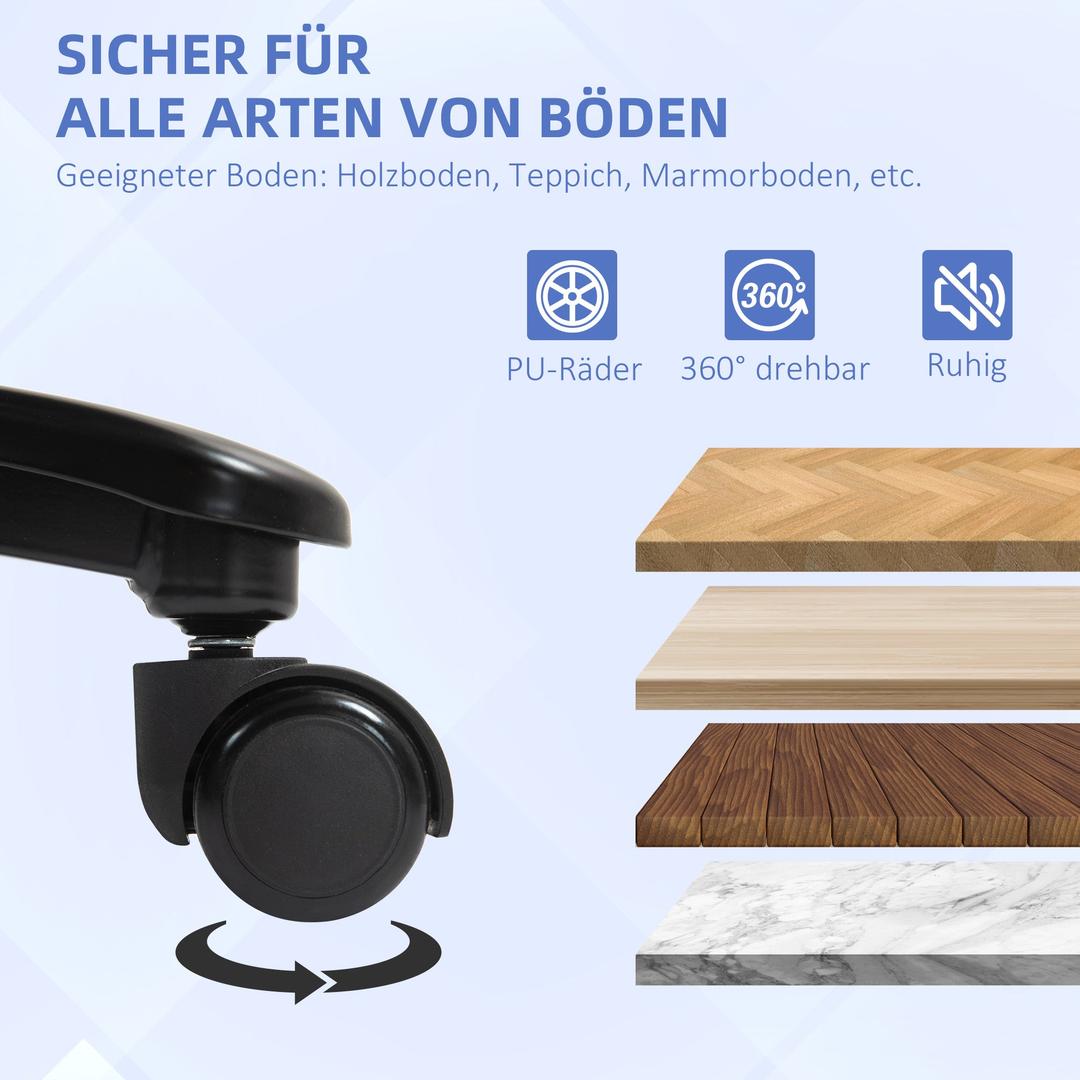 Hoge bureaustoel – draagvermogen tot 200 kg, verstelbare zithoogte, zachte stoffen bekleding, grijs