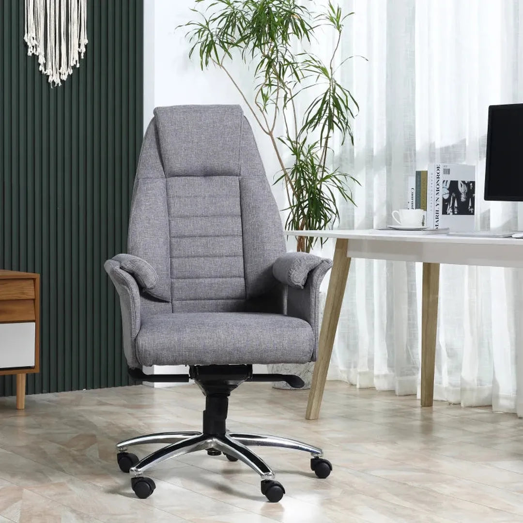 Bureaustoel met massagefunctie – gaming- en kantoorstoel – polyester en schuim – nylon onderstel – zwart