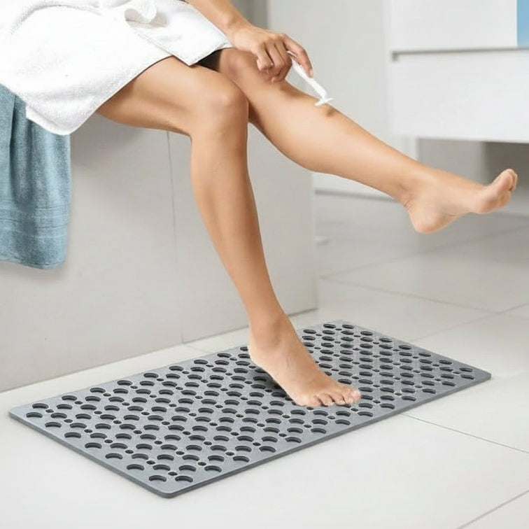 Alddal douchemat in wit van pvc with tpe content – duurzaam, waterafstotend, and long-lasting – detailfoto van de afwerking