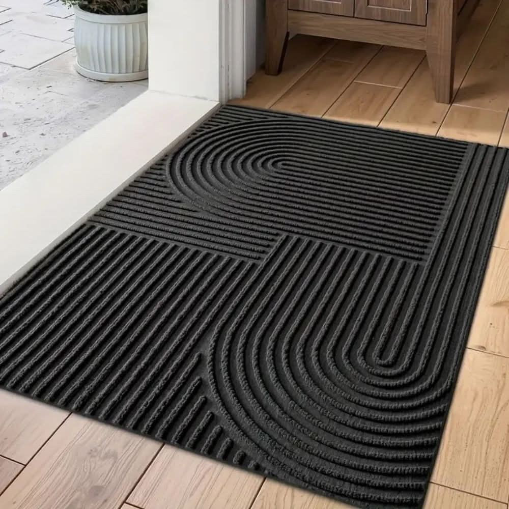 Almstad mat in antraciet tone van absorberend polyester surface with antislip tpr backing – vooraanzicht