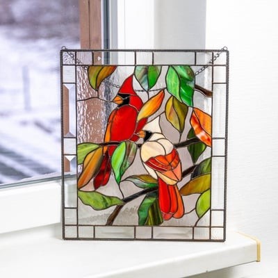 Alvik wanddecoratie van acrylglas met acryldruk, metalen ophangketting – detailfoto van de afwerking