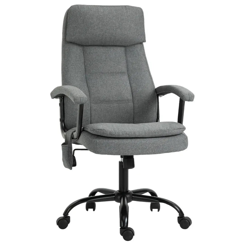 Bureaustoel draaibaar met massagefunctie – Verstelbare werkstoel met armleuningen – Grijs 63x70x112-121 cm