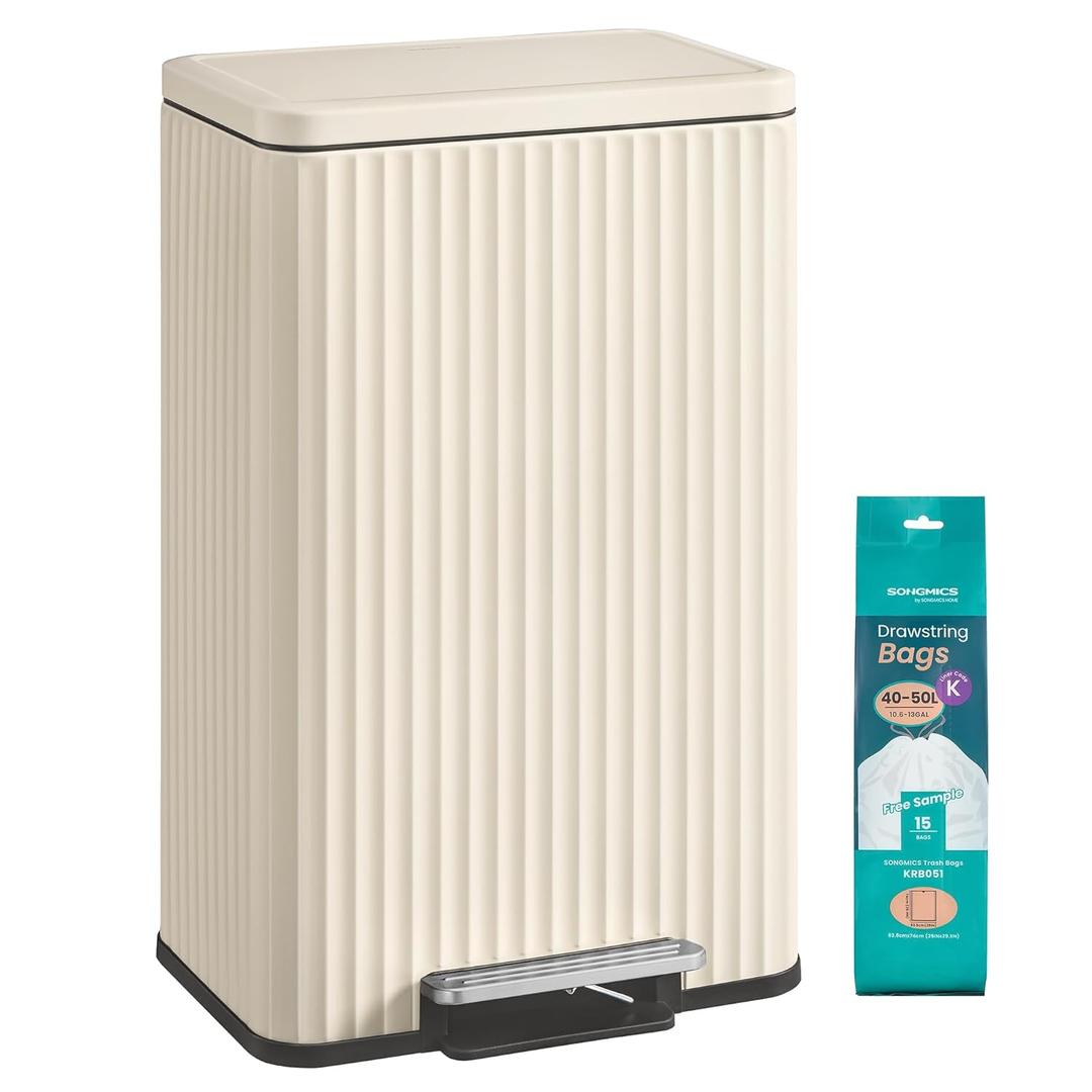 Prullenbak 50 liter – pedaalemmer met soft-close deksel, uitneembare binnenemmer, inclusief 15 vuilniszakken