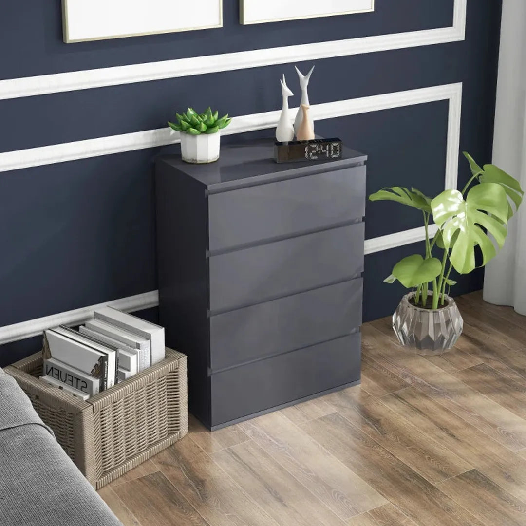 Ladekast met 5 Lades – Opbergkast van Hout – 55 × 34 × 100 cm – Wit