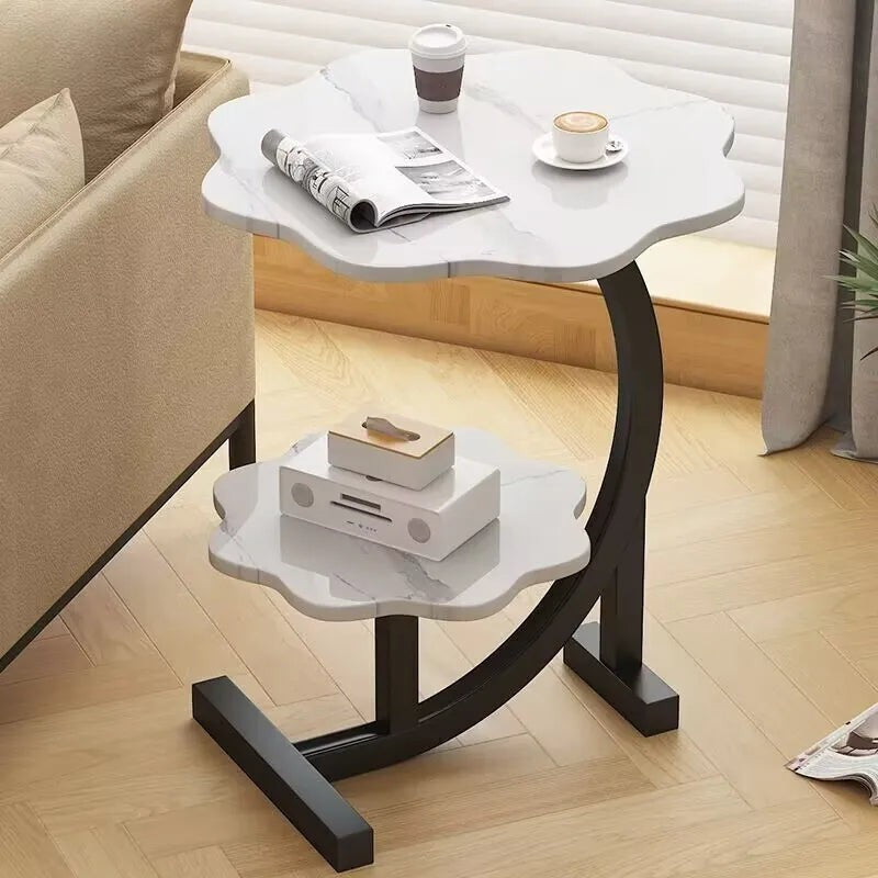 Borvik bijzettafel van hout, roestvrijstaal, metaal – vooraanzicht