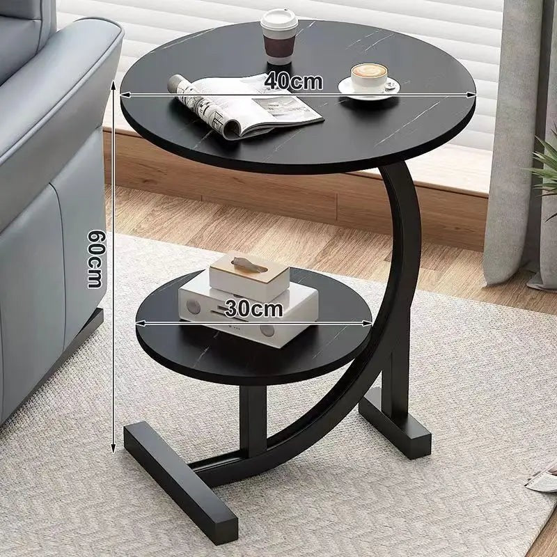 Borvik bijzettafel van hout, roestvrijstaal, metaal – in een woonkamer