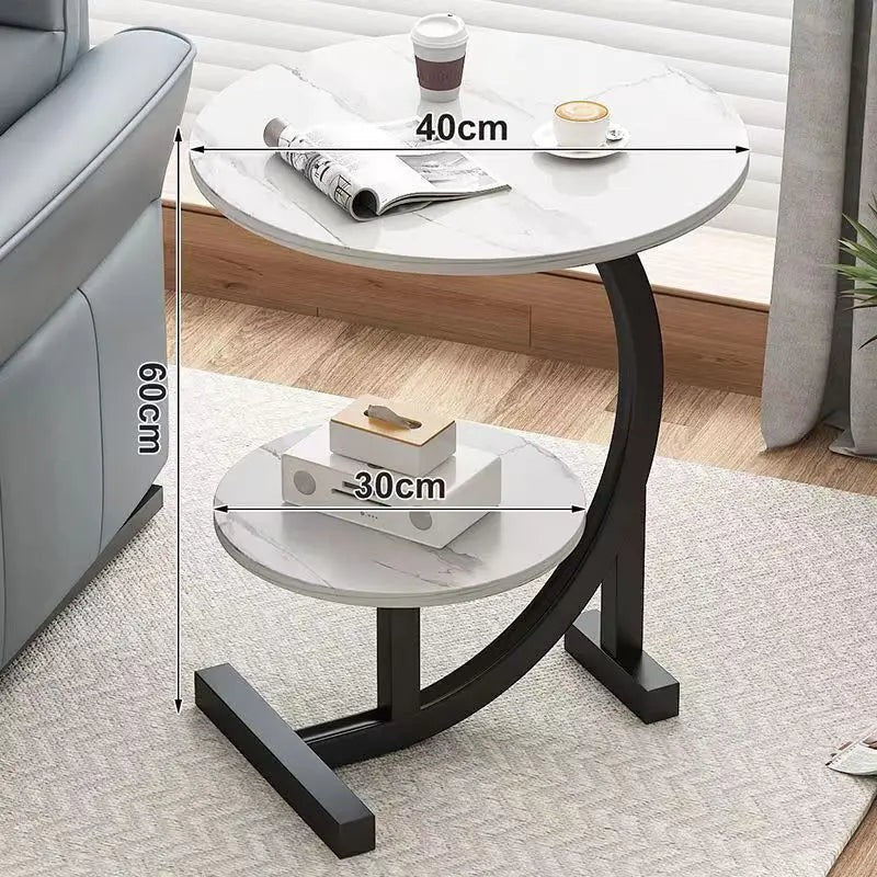 Borvik bijzettafel van hout, roestvrijstaal, metaal – close-up van het materiaal