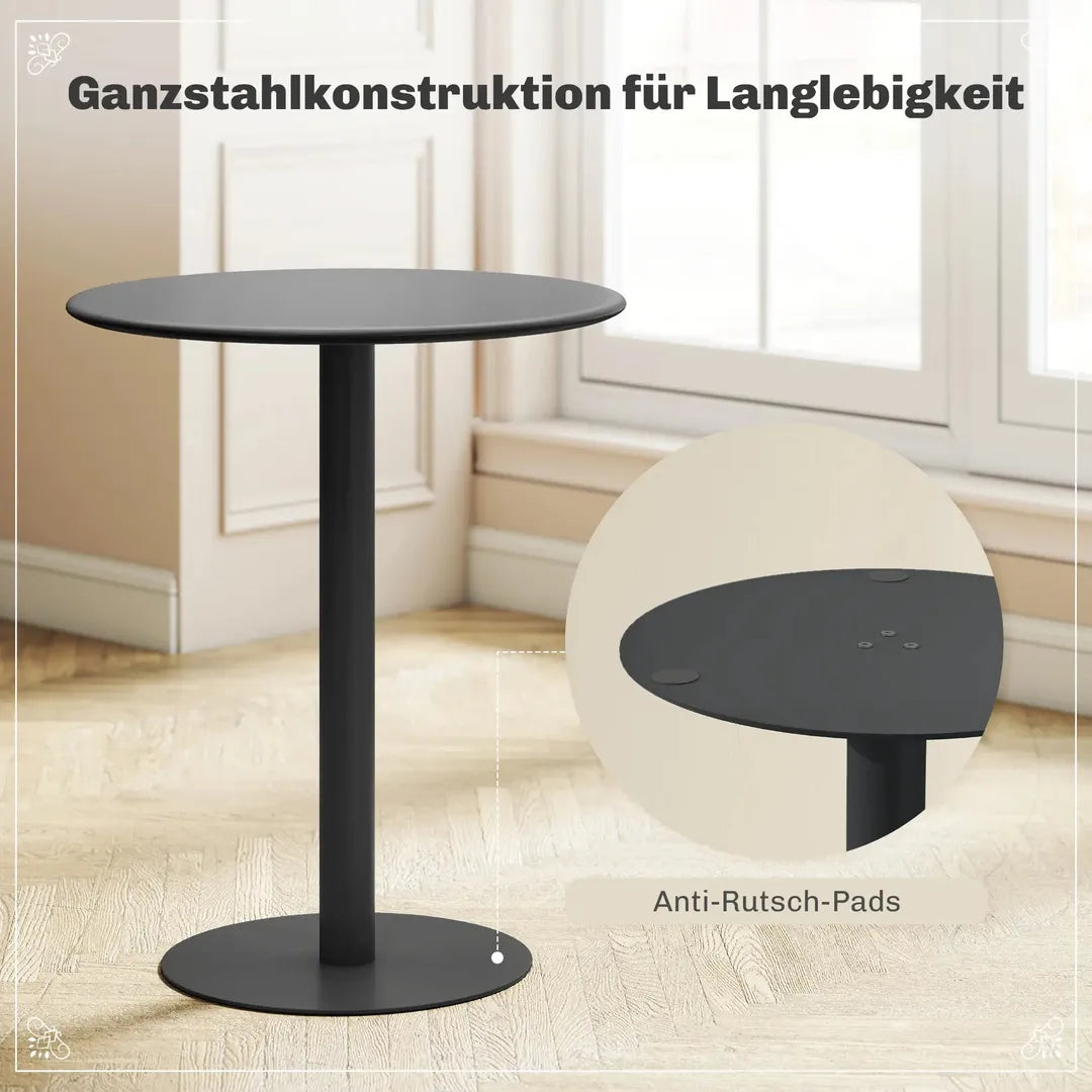 Ronde Eettafel voor 2 Personen – Stalen Frame – Geschikt voor Binnen en Buiten – Wit