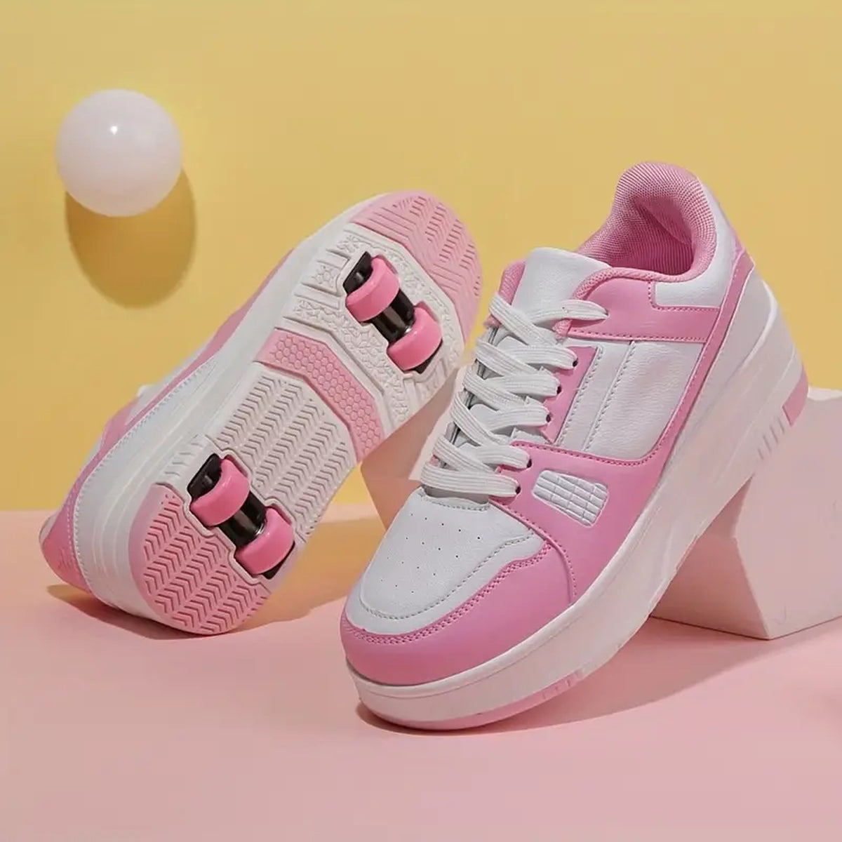 rollersportschoen in roze – vooraanzicht