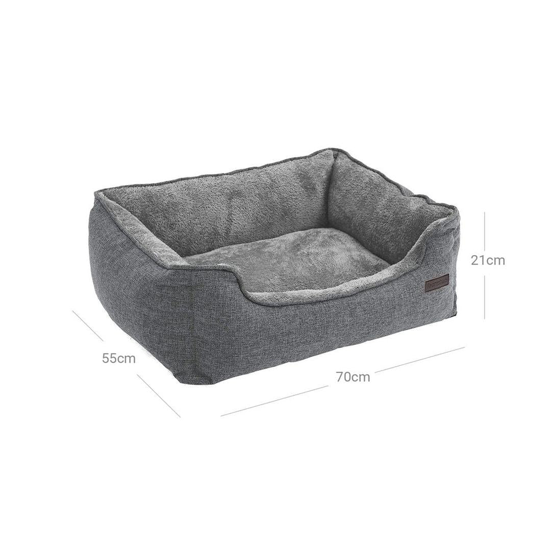 Hondenmand met antislip bodem – 70 x 55 x 21 cm – afneembare wasbare hoes – pluche ligoppervlak