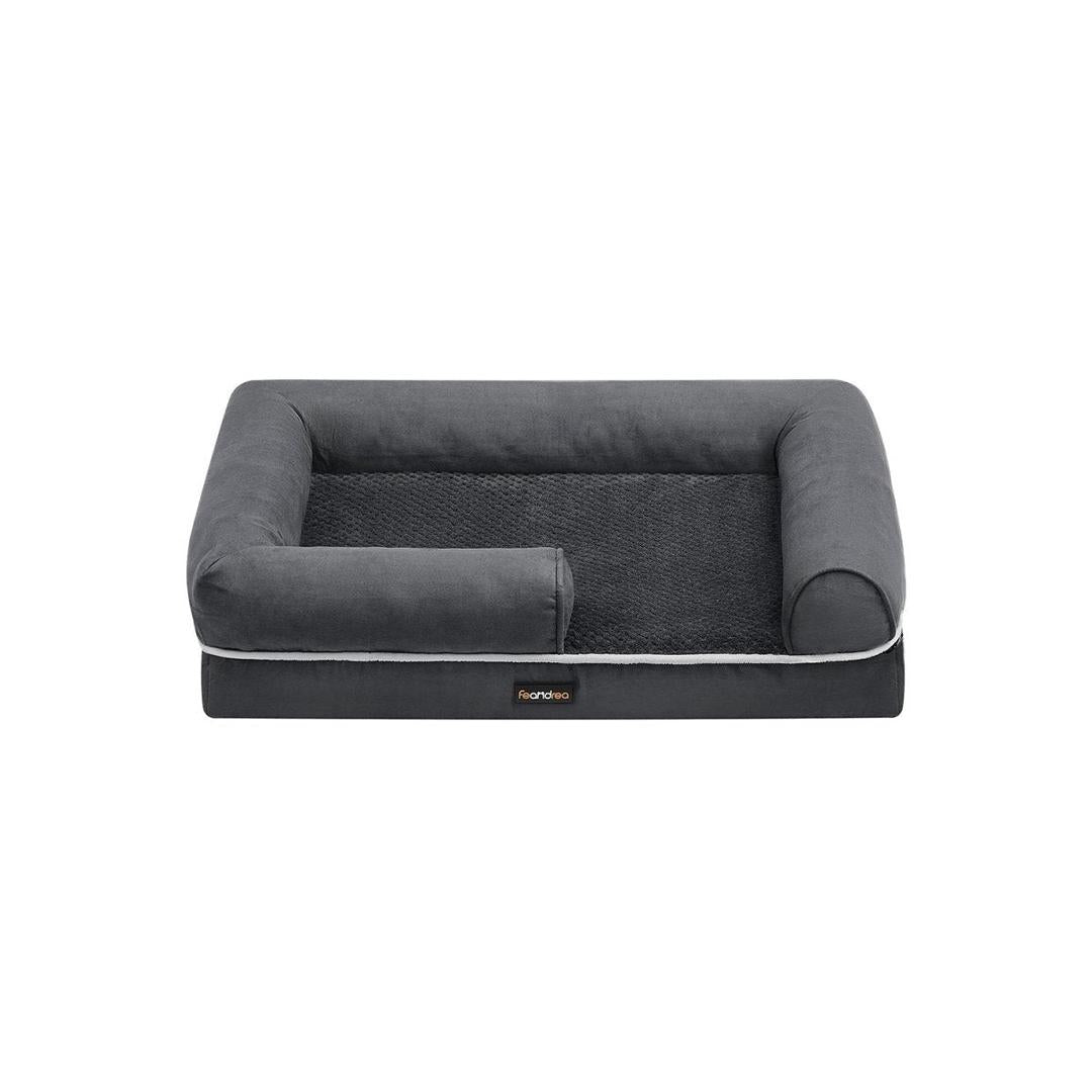 Hondenmand met opstaande randen – 106 x 80 x 25 cm – waterafstotende hoes – lichtgrijs